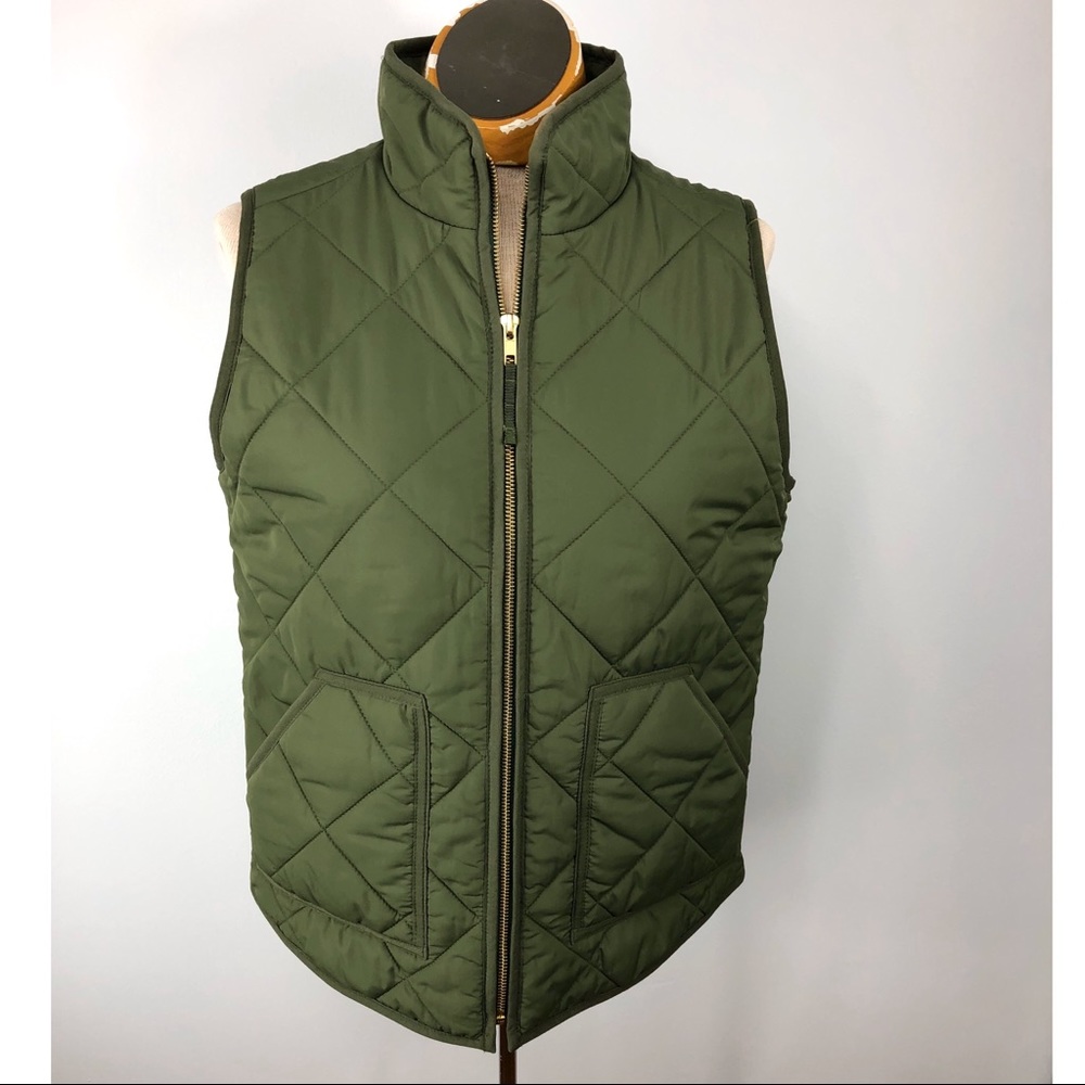 J Crew Mercantile NWT olive green puffer vest Sz S